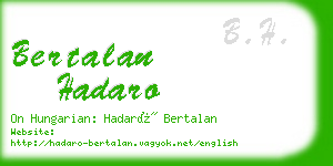 bertalan hadaro business card